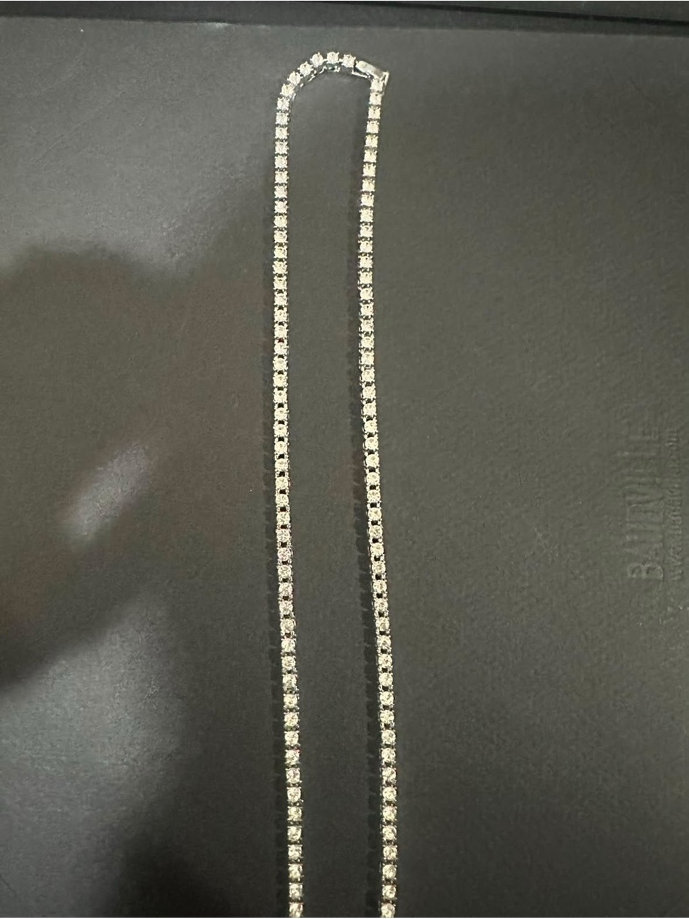 Men's Silver Crystal Tennis Chain Necklace - Sparkling Clear Stones
